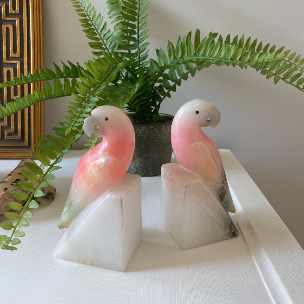 VINTAGE ALABASTER BOOKENDS